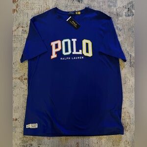 Polo Ralph Lauren Men's Blue Tee Shirt Rainbow Big Tall LT NEW